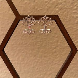 Silver plated Lotus Flower Earrings